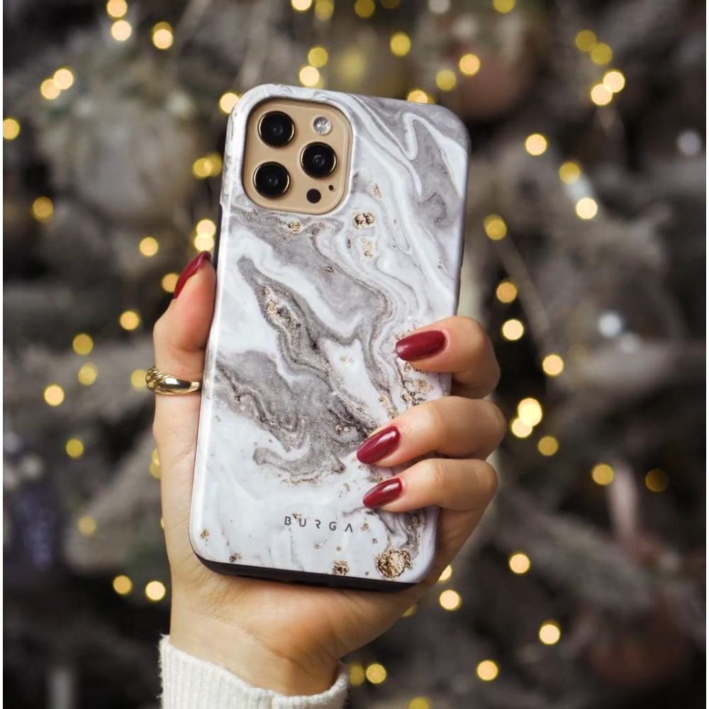 Snowstorm - Grey Marble iPhone 15 Case