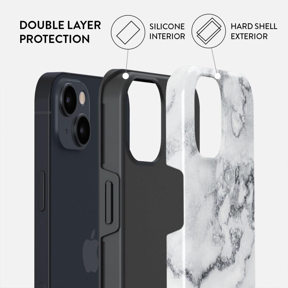 White Winter - Classy Marble iPhone 15 Case