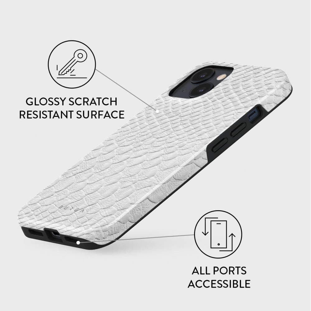 Glacial Desert - White Snakeskin iPhone 15 Case
