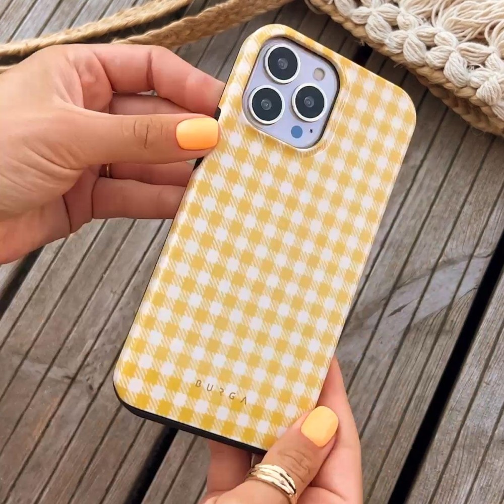 Tuscan Sun - Yellow Plaid iPhone 15 Case
