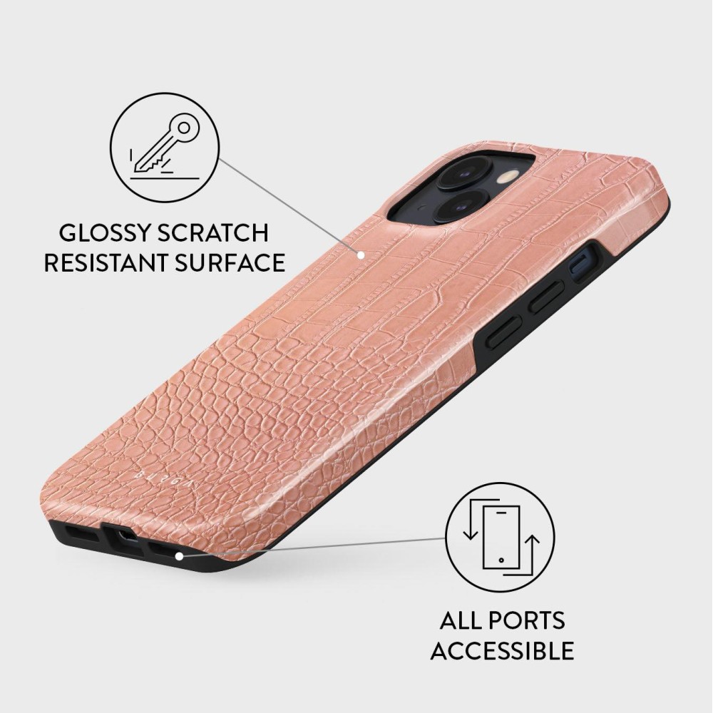 Pink Croco - iPhone 15 Case